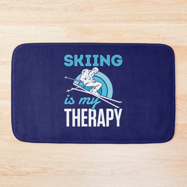 Item preview, Skiing is my Therapy Snow Skier Ski designed and sold by jaygo.