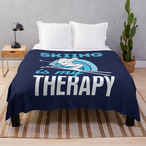 Item preview, Skiing is my Therapy Snow Skier Ski designed and sold by jaygo.