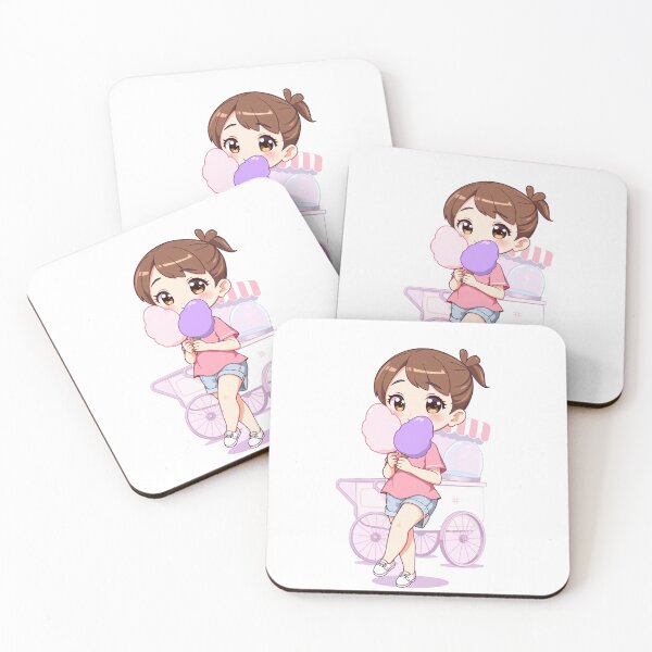 Item preview, 	Pastel Chibi Girl with Cotton Candy — Cute Anime Aesthetic designed and sold by أناس-أرينا.