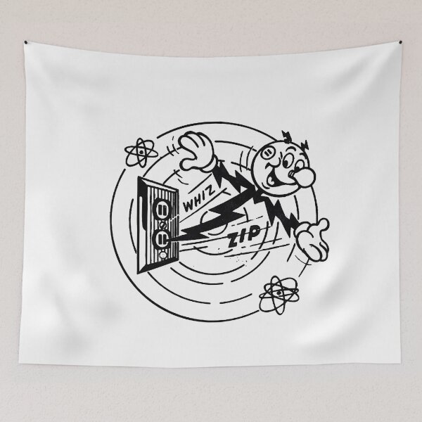 Item preview, Reddy Kilowatt, vintage electrician, remember kids electricity will kill you, sparky electric hazard warning, funny hard hat  designed and sold by CharmedVille.