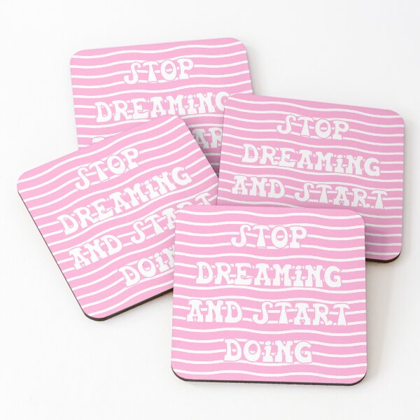 Item preview, Stop Dreaming Start Doing Pink Sticker | Girly Motivational Quote Positive Vibes Art designed and sold by TheRosyCanvas.