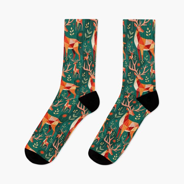 Item preview, Minimalist Modern Geometric Kitschy Woodland Deer designed and sold by taiche.