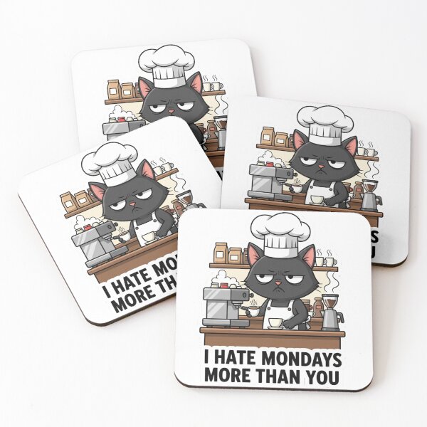 Item preview, The Grumpy Barista Cat designed and sold by Goth-Creative Hub.