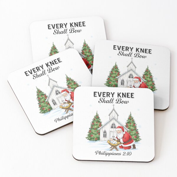 Item preview, Every Knee Shall Bow – Christian Christmas Santa and Nativity Scene Design designed and sold by Devanteso.