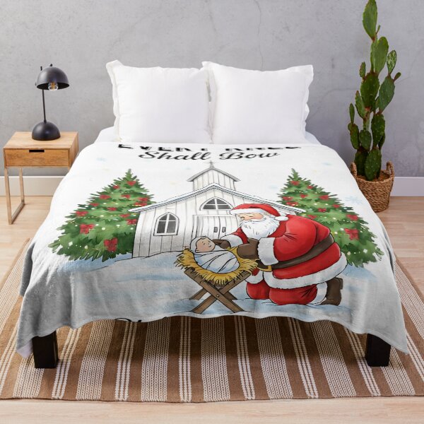 Item preview, Every Knee Shall Bow – Christian Christmas Santa and Nativity Scene Design designed and sold by Devanteso.