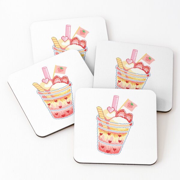 Item preview, Cute strawberry sunday cup pixel designed and sold by croissantback.