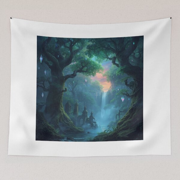 Item preview, Ethereal Twilight Forest of Glowing Crystals designed and sold by Bilikaru.