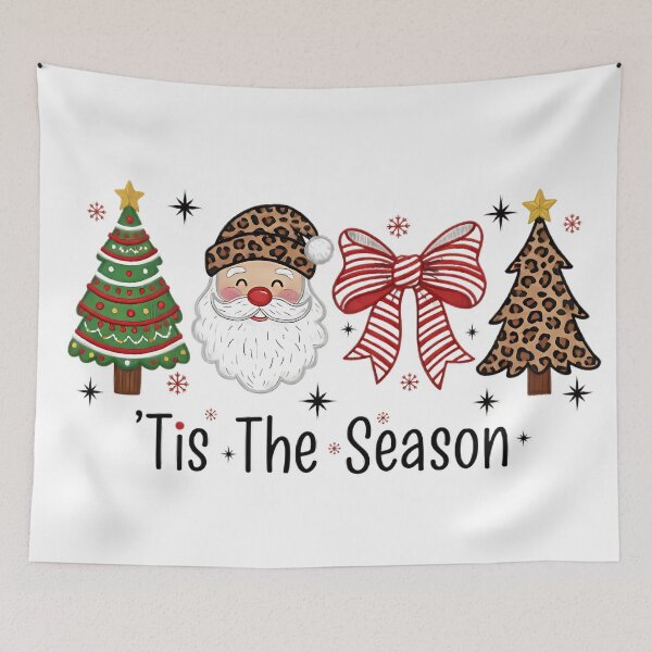 Item preview, Tis The Season – Leopard Print Christmas Santa and Tree Design designed and sold by haynescarolex.