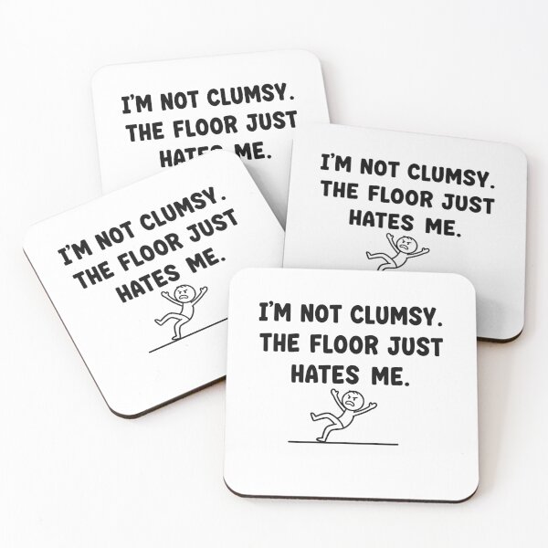 Item preview, The Floor Hates  Me Clumsy Line  Art Doodle  designed and sold by MofazStyle.