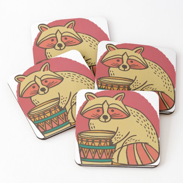 Item preview, Raccoon Rhythms: Tribal Beats in Fur and Ink designed and sold by ForeverPrintsOK.