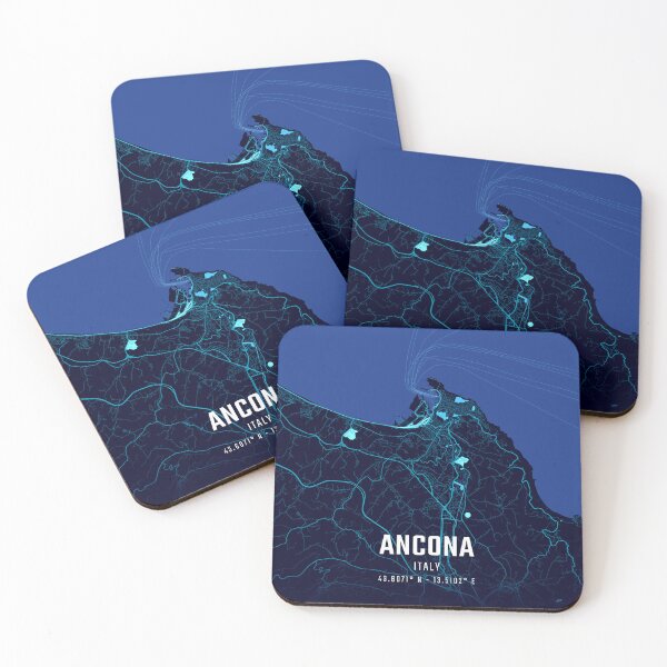 Item preview, Ancona Midnight City Map designed and sold by HomeLivingCo.