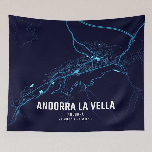 Item preview, Andorra la Vella Midnight City Map designed and sold by HomeLivingCo.