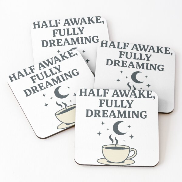 Item preview, Half Awake, Fully Dreaming – Cozy Minimalist Coffee & Moon Design designed and sold by piotr-orzeszek.