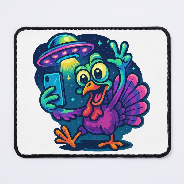Item preview, Alien Turkey UFO Selfie – Funny Thanksgiving Cartoon designed and sold by Tommy's Arts.