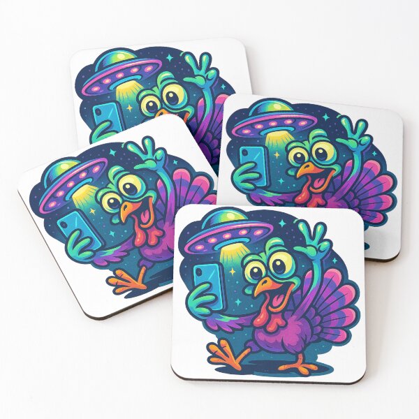 Item preview, Alien Turkey UFO Selfie – Funny Thanksgiving Cartoon designed and sold by Tommy's Arts.