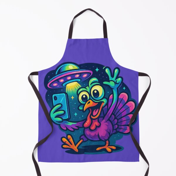 Item preview, Alien Turkey UFO Selfie – Funny Thanksgiving Cartoon designed and sold by Tommy's Arts.