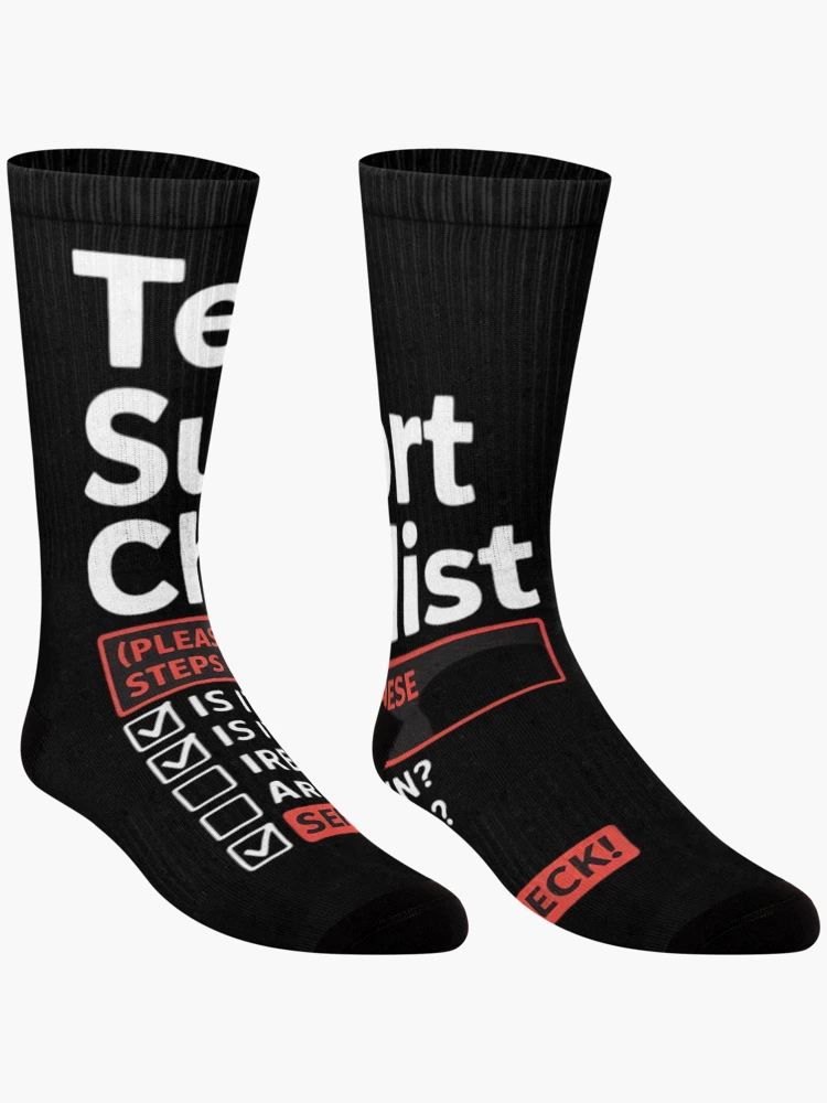 Thumbnail 3 of 5, Socks, Tech Support Checklist - Sysadmin Helpdesk Humor designed and sold by NeomiStoreSS.