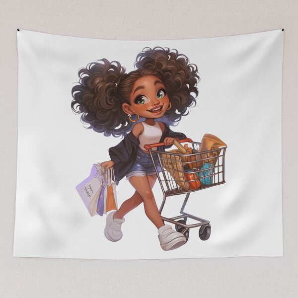 Item preview, Cute Black Girl Grocery Chibi designed and sold by Lulunza.
