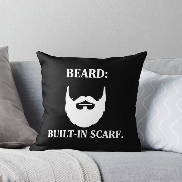 Item preview, Built-In Scarf - Funny Bearded Man T-Shirt Minimalist White Beard Design for Men designed and sold by Kubala.