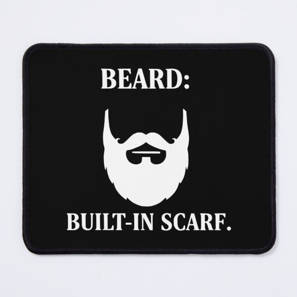 Item preview, Built-In Scarf - Funny Bearded Man T-Shirt Minimalist White Beard Design for Men designed and sold by Kubala.