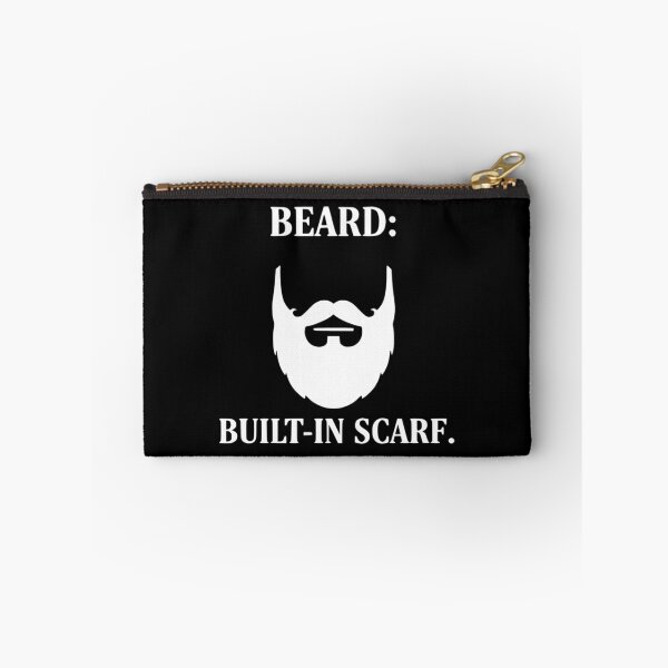 Item preview, Built-In Scarf - Funny Bearded Man T-Shirt Minimalist White Beard Design for Men designed and sold by Kubala.