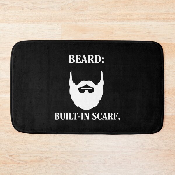 Item preview, Built-In Scarf - Funny Bearded Man T-Shirt Minimalist White Beard Design for Men designed and sold by Kubala.