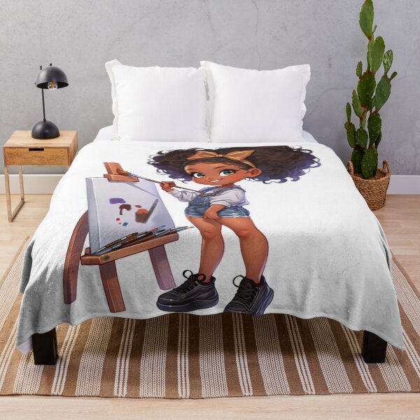 Item preview, Creative Black Girl Painting Chibi designed and sold by Lulunza.