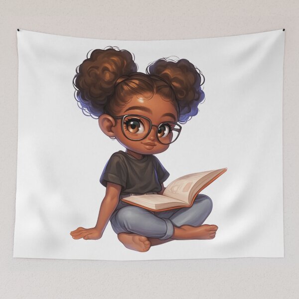 Item preview, Smart Black Girl Reading Chibi designed and sold by Lulunza.