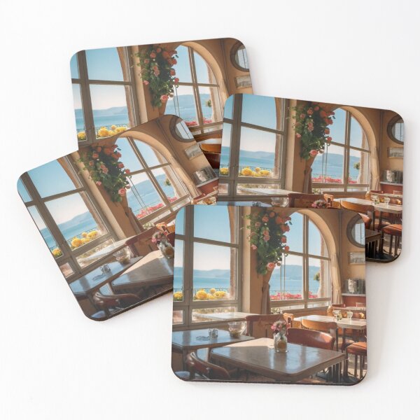 Item preview, Italian Retro Café with a View of Blue Horizons designed and sold by BlareBlare.