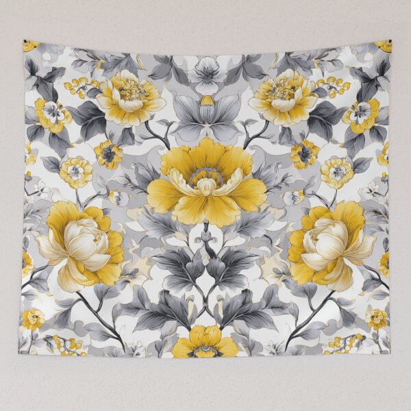 Item preview, Royal Delft Yellow and Grey Floral Pattern designed and sold by GrinGalore.