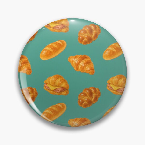 Item preview, Seamless bakery pattern with assorted breads on green designed and sold by juthamas8426.