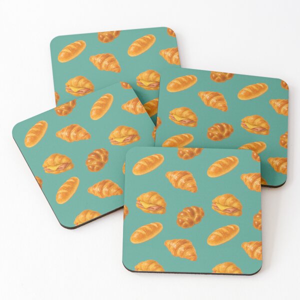 Item preview, Seamless bakery pattern with assorted breads on green designed and sold by juthamas8426.