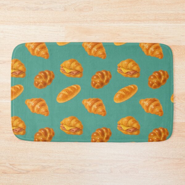 Item preview, Seamless bakery pattern with assorted breads on green designed and sold by juthamas8426.
