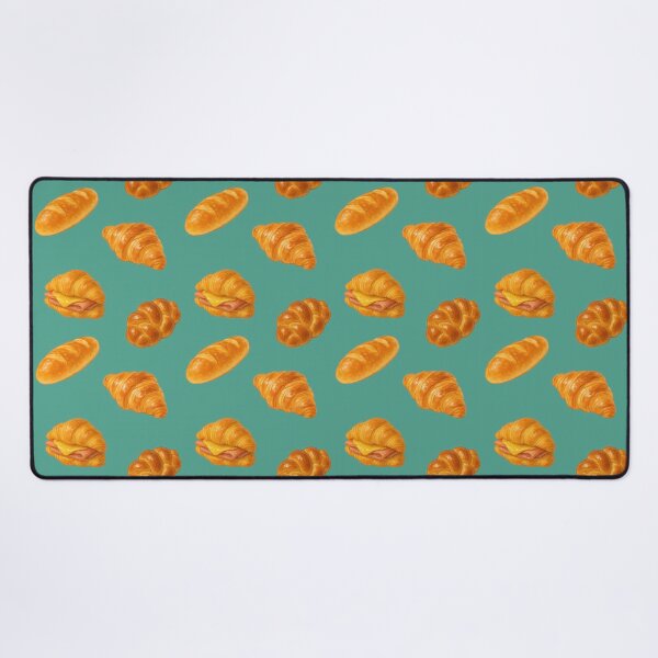 Item preview, Seamless bakery pattern with assorted breads on green designed and sold by juthamas8426.