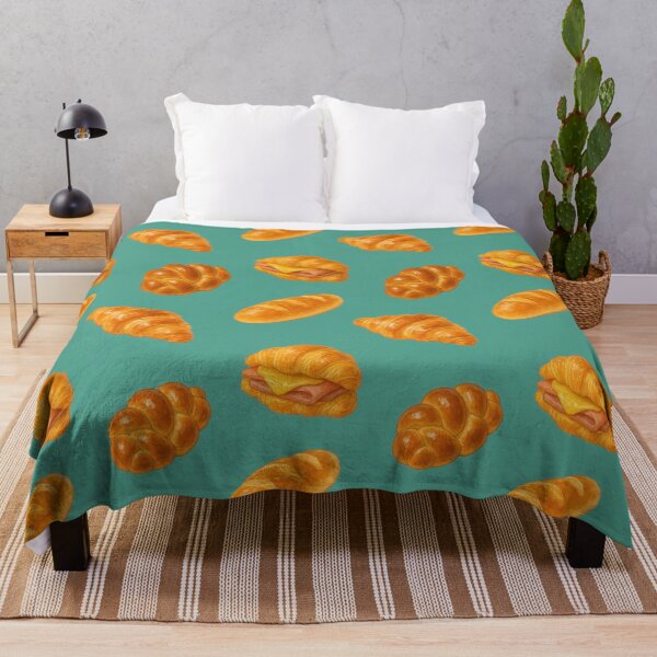Item preview, Seamless bakery pattern with assorted breads on green designed and sold by juthamas8426.