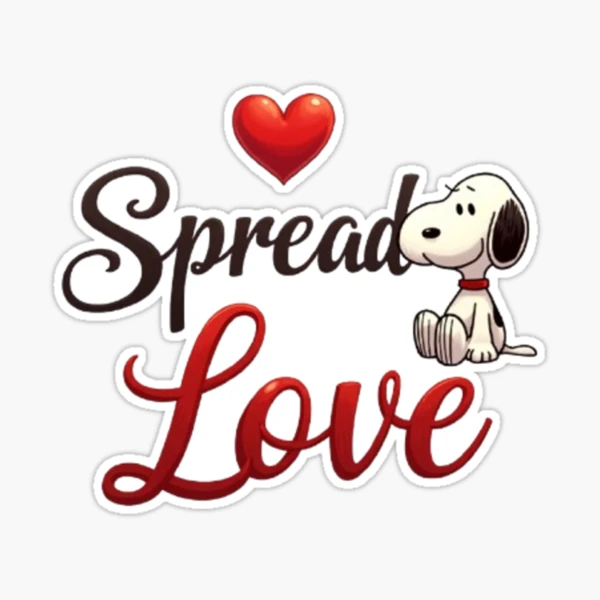 スヌ♡ spread love,adorable cute snoopy with love hearts