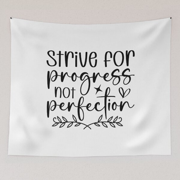 Item preview, Strive for progress not perfection,  positive slogan, Christmas quote, Happy new year, new beginning, lets forget the past, lets look to the future designed and sold by chipmuckdesignn.
