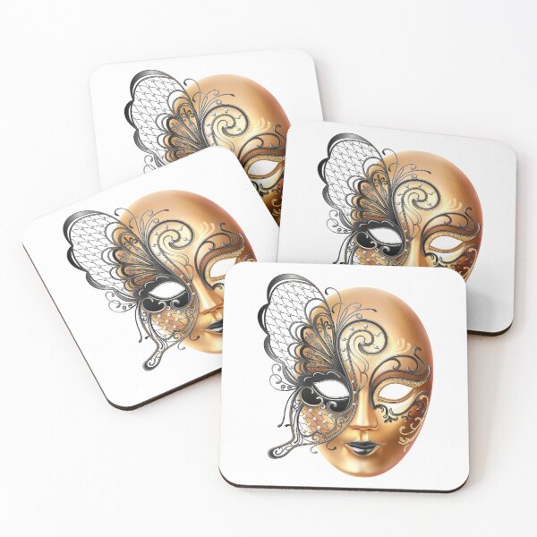 Item preview, Golden Venetian Mask with Ornamental Design designed and sold by NxtGenDesigns.