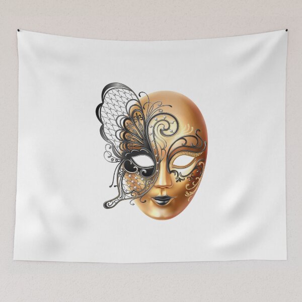 Item preview, Golden Venetian Mask with Ornamental Design designed and sold by NxtGenDesigns.