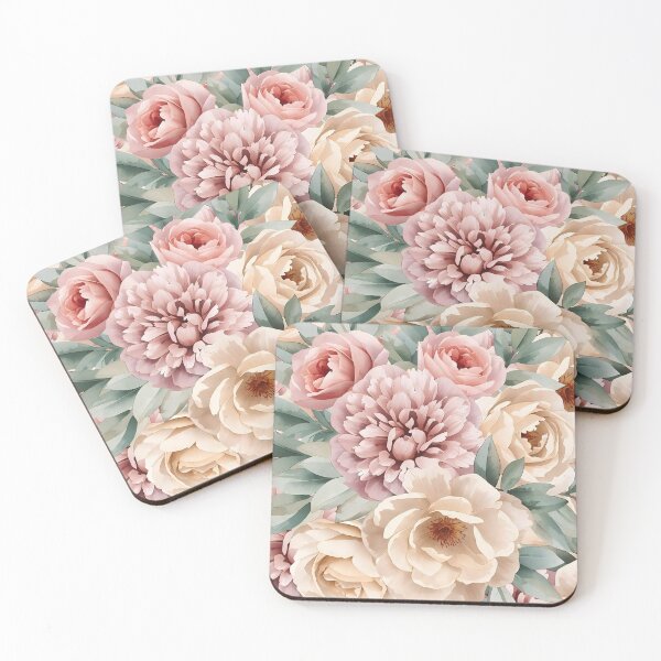 Item preview,  Cream Dusty Pink Floral  designed and sold by MoonMonkeyNbear.