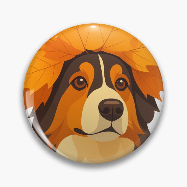 Item preview, Majestic Bernese Mountain Dog with Autumn Maple Leaf Crown | Fall Vibes Dog Art designed and sold by RefiniCoPOD.