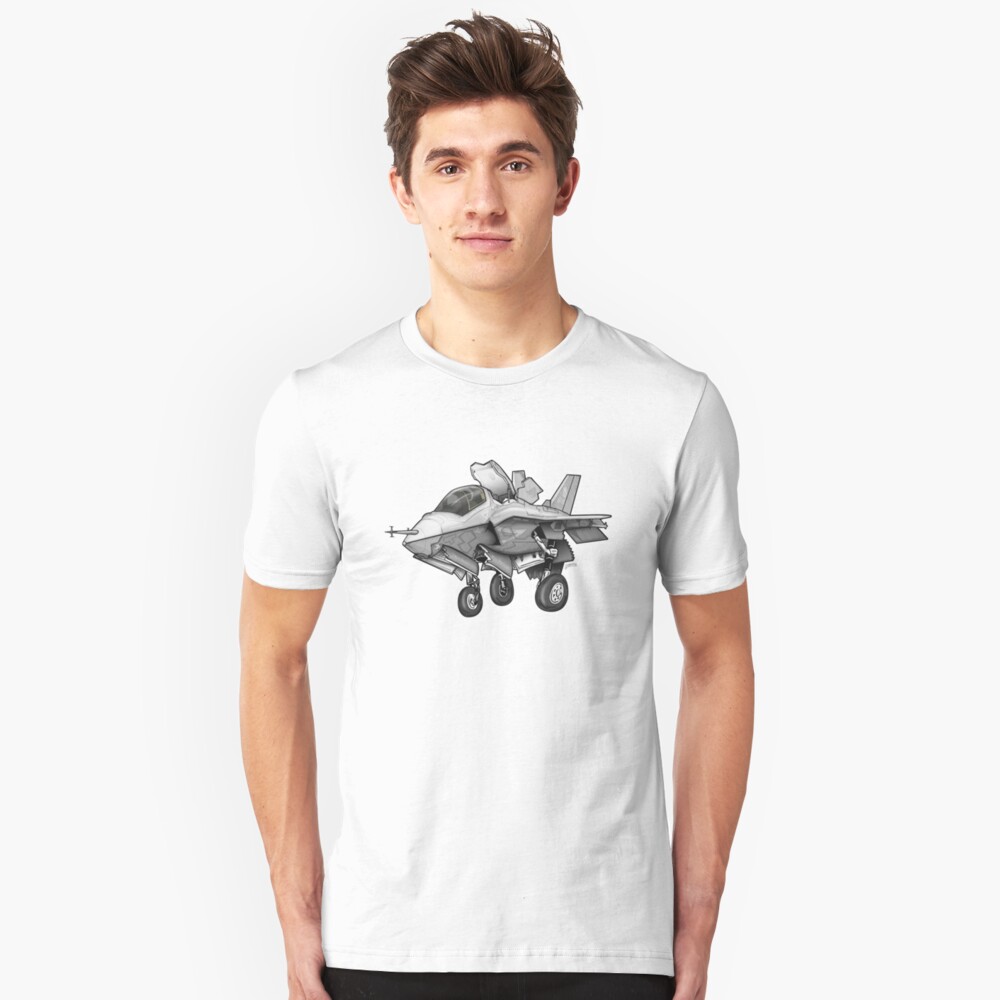 F-35B Lighting II Joint Strike Fighter Illustration Slim Fit T-Shirt