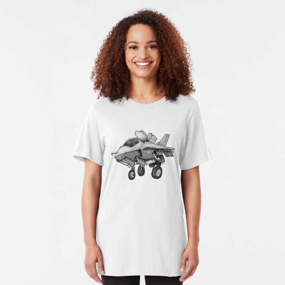F-35B Lighting II Joint Strike Fighter Illustration Slim Fit T-Shirt