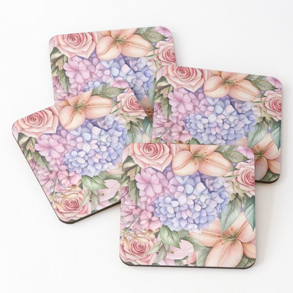 Item preview,  Pink Hydrangea Lilly Roses Pink & Purple Tones designed and sold by MoonMonkeyNbear.