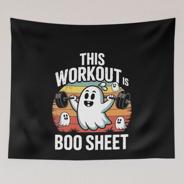Item preview, This Workout Is Boo Sheet Halloween Ghost Exercise Gym 1  designed and sold by MonsterBuddiess.