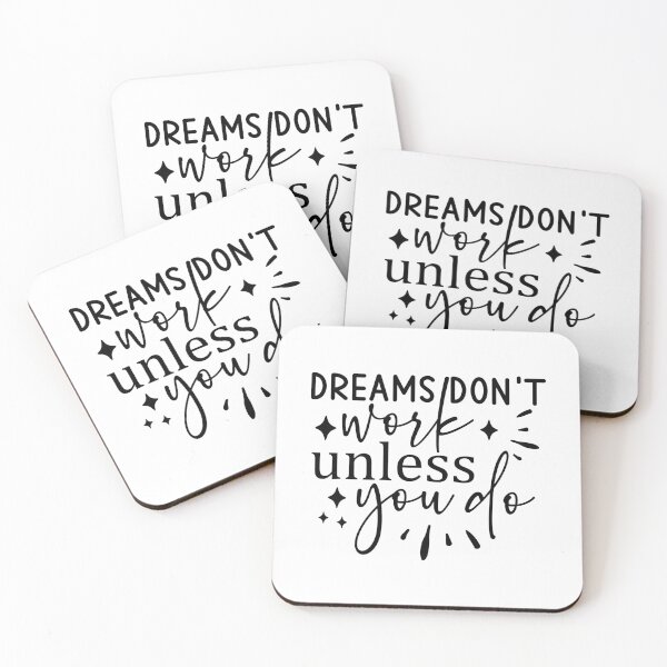 Item preview, Dreams don't work unless you do,  positive slogan, Christmas quote, Happy new year, new beginning, lets forget the past, lets look to the future designed and sold by chipmuckdesignn.
