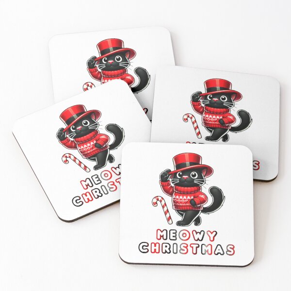 Item preview, Black Cat Christmas Santa Hat Funny Meowy Cats Lovers Matching Family  designed and sold by Creat-Des.
