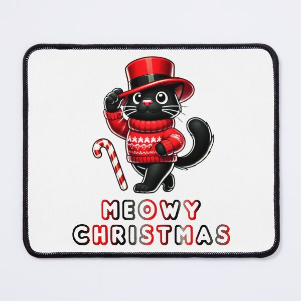 Item preview, Black Cat Christmas Santa Hat Funny Meowy Cats Lovers Matching Family designed and sold by Creat-Des.