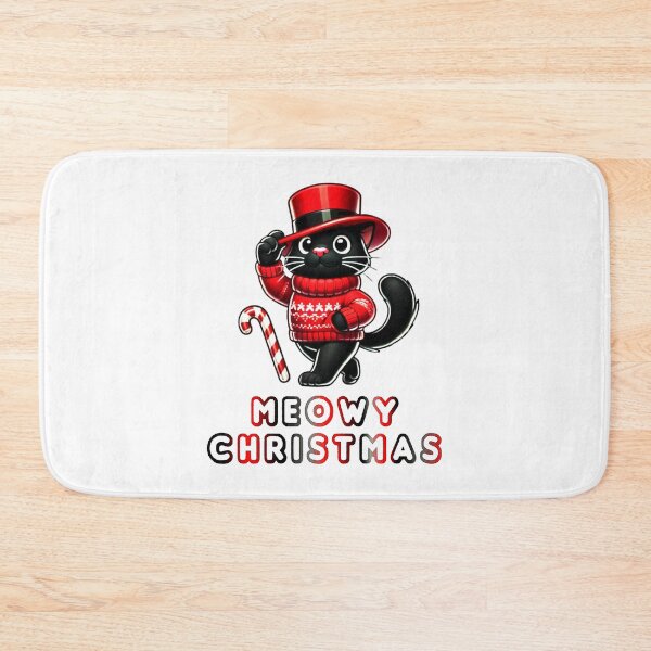 Item preview, Black Cat Christmas Santa Hat Funny Meowy Cats Lovers Matching Family  designed and sold by Creat-Des.