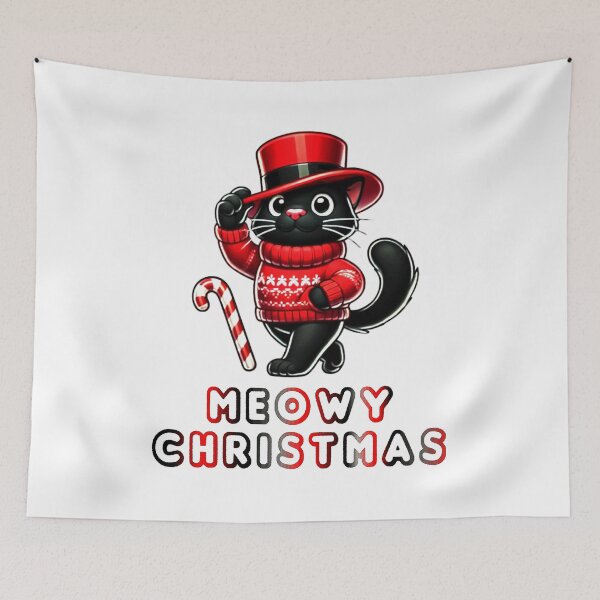 Item preview, Black Cat Christmas Santa Hat Funny Meowy Cats Lovers Matching Family  designed and sold by Creat-Des.